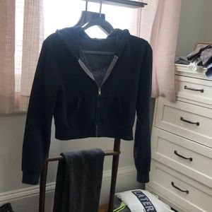 brandy Melville cropped zip up hoodie